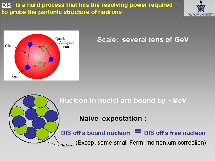 DIS is a hard process that has the resolving power required to probe the