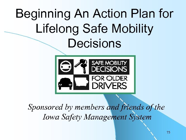 Beginning An Action Plan for Lifelong Safe Mobility Decisions Sponsored by members and friends