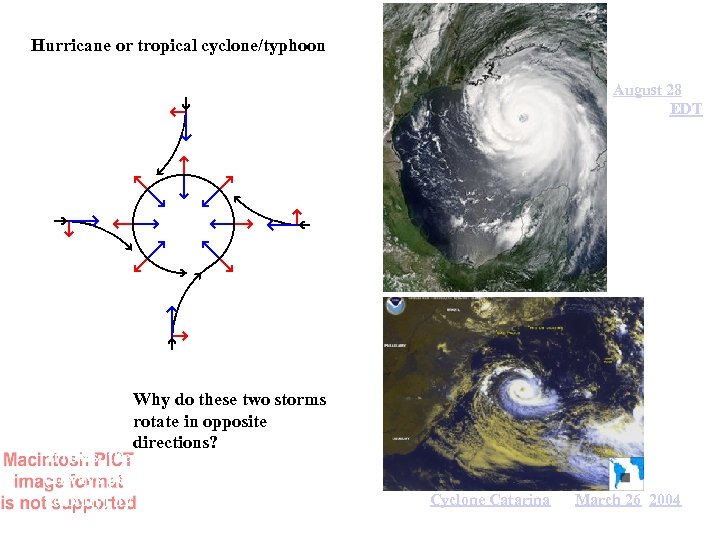 Hurricane or tropical cyclone/typhoon Schematic representation of flow around a low-pressure area in the