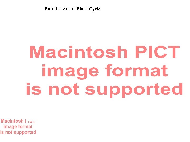 Rankine Steam Plant Cycle 