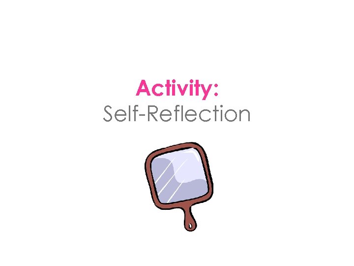 Activity: Self-Reflection 