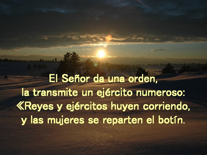 El Señor da una orden, la transmite un ejército numeroso: «Reyes y ejércitos huyen