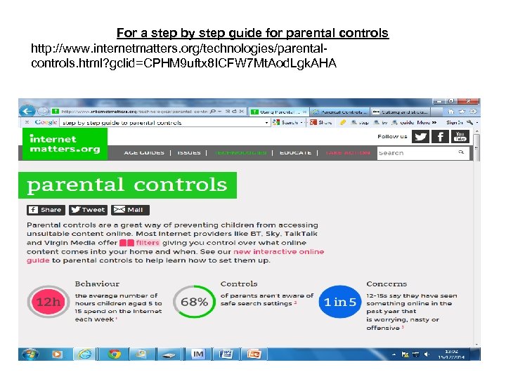 For a step by step guide for parental controls http: //www. internetmatters. org/technologies/parentalcontrols. html?