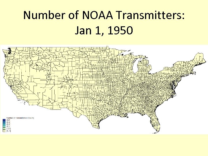 Number of NOAA Transmitters: Jan 1, 1950 