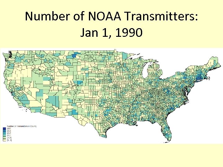 Number of NOAA Transmitters: Jan 1, 1990 