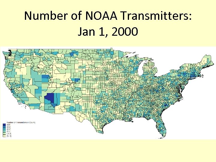 Number of NOAA Transmitters: Jan 1, 2000 