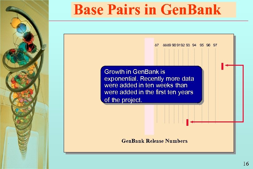 Base Pairs in Gen. Bank 87 88 89 90 91 92 93 94 95