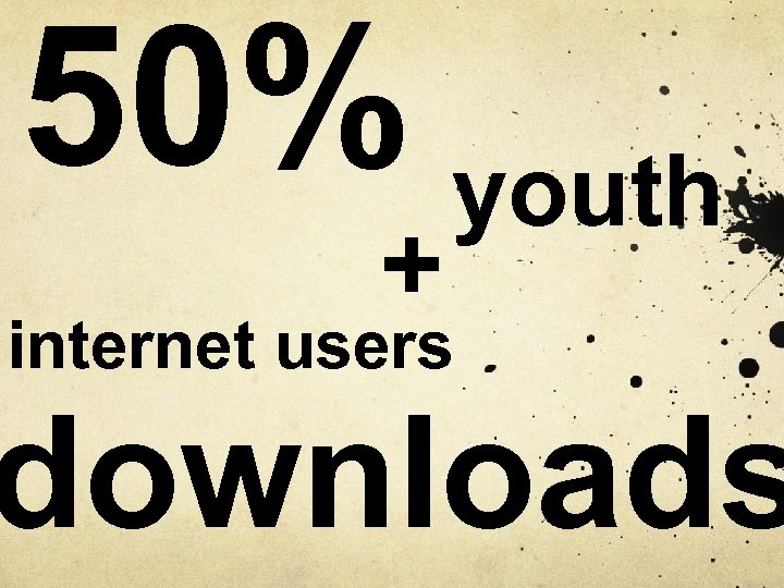 50% youth + internet users downloads 