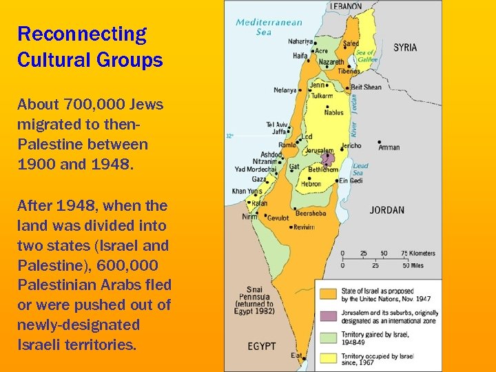 Reconnecting Cultural Groups About 700, 000 Jews migrated to then. Palestine between 1900 and