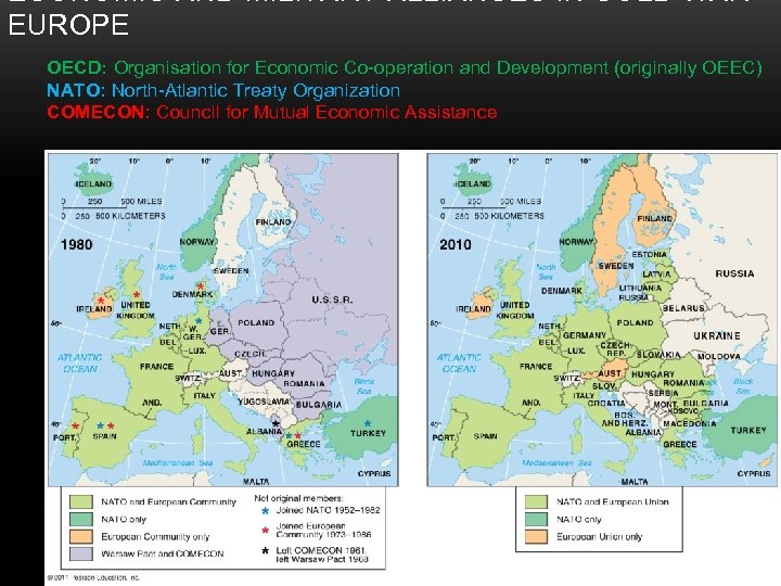 ECONOMIC AND MILITARY ALLIANCES IN COLD WAR EUROPE OECD: Organisation for Economic Co-operation and