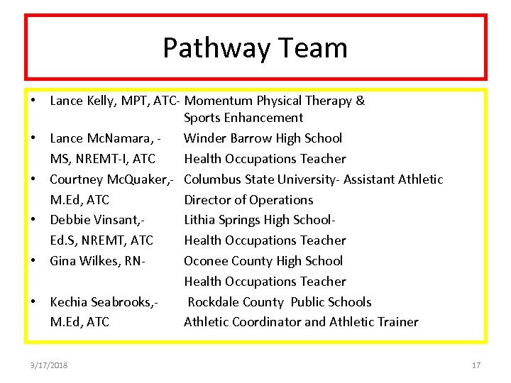Pathway Team • Lance Kelly, MPT, ATC- Momentum Physical Therapy & Sports Enhancement •