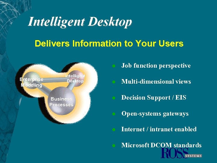 Intelligent Desktop Delivers Information to Your Users l Enterprise Modeling Intelligent Desktop Business Processes