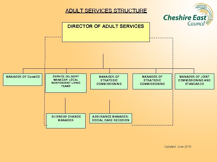 ADULT SERVICES STRUCTURE DIRECTOR OF ADULT SERVICES MANAGER OF Care 4 CE SERVICE DELIVERY