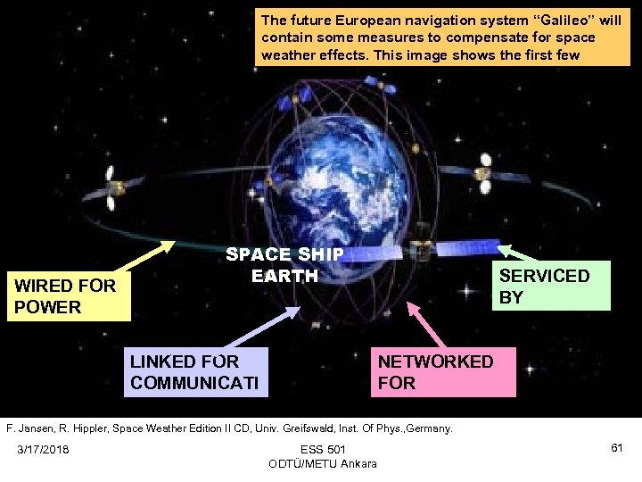 The future European navigation system “Galileo” will contain some measures to compensate for space