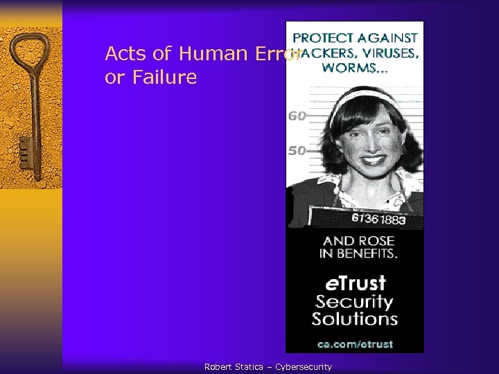 Acts of Human Error or Failure Robert Statica – Cybersecurity 
