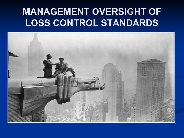 MANAGEMENT OVERSIGHT OF LOSS CONTROL STANDARDS 