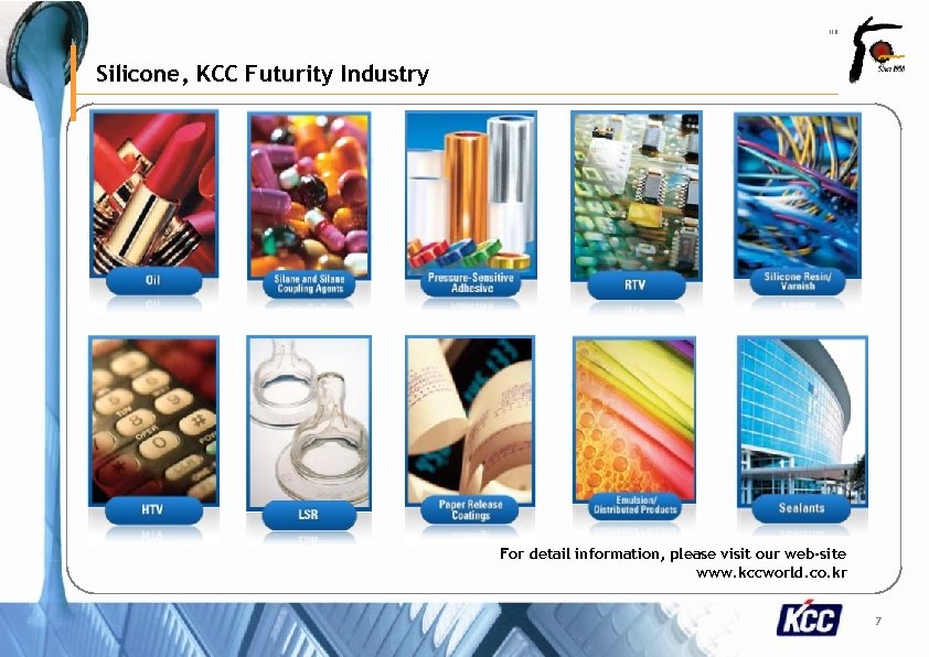 111501 -001 Silicone, KCC Futurity Industry For detail information, please visit our web-site www.