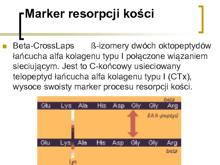 Marker resorpcji kości n Beta-Cross. Laps ß-izomery dwóch oktopeptydów łańcucha alfa kolagenu typu I