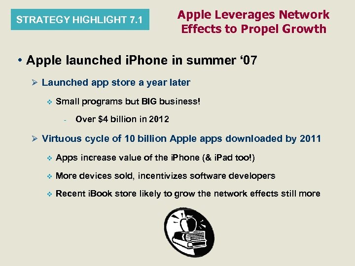 STRATEGY HIGHLIGHT 7. 1 Apple Leverages Network Effects to Propel Growth • Apple launched