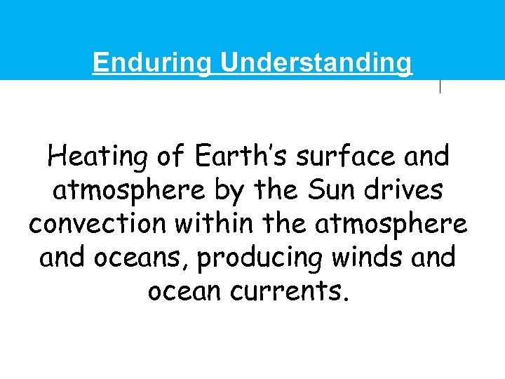 Enduring Understanding Heating of Earth’s surface and atmosphere by the Sun drives convection within