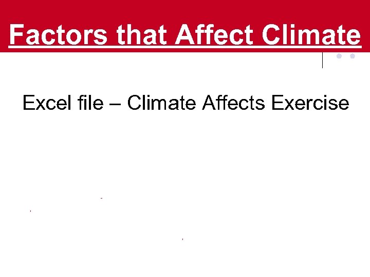 Factors that Affect Climate Excel file – Climate Affects Exercise 