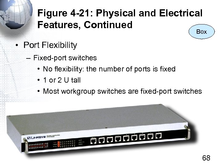 Figure 4 -21: Physical and Electrical Features, Continued Box • Port Flexibility – Fixed-port