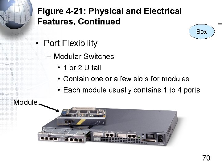 Figure 4 -21: Physical and Electrical Features, Continued Box • Port Flexibility – Modular