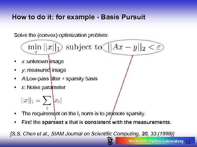 How to do it: for example - Basis Pursuit Solve the (convex) optimization problem: