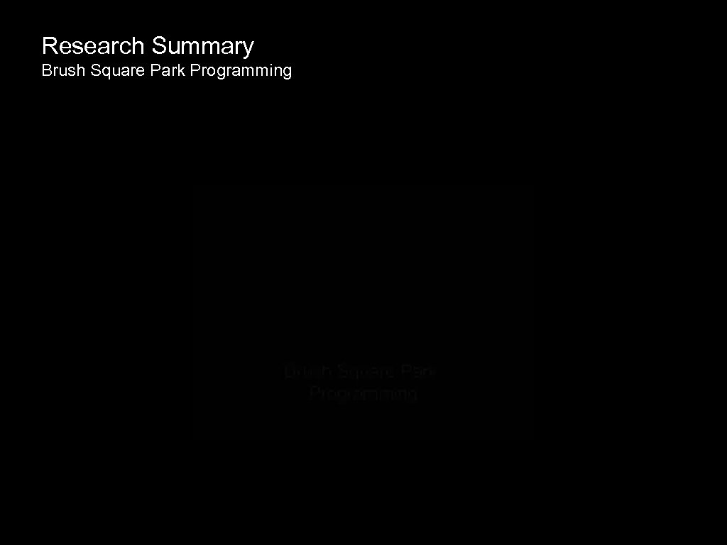 Research Summary Brush Square Park Programming 