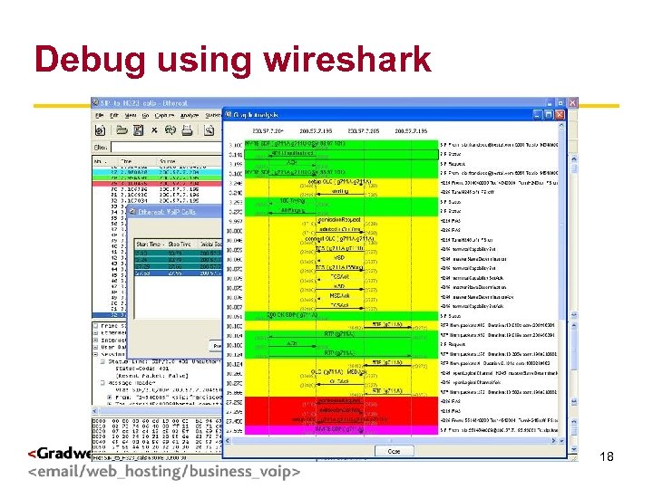 Debug using wireshark g < > 18 