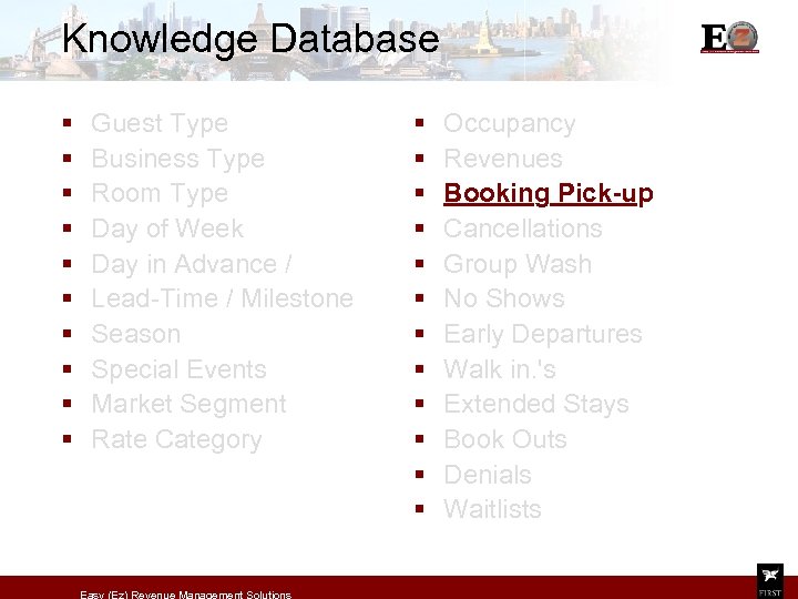 Knowledge Database § § § § § Guest Type Business Type Room Type Day