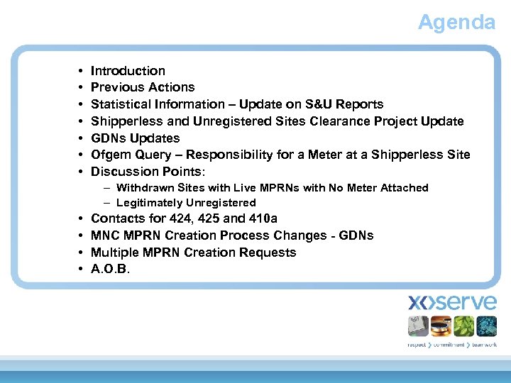 Agenda • • Introduction Previous Actions Statistical Information – Update on S&U Reports Shipperless