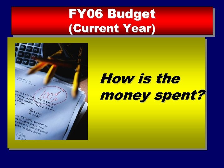 FY 06 Budget (Current Year) How is the money spent? 