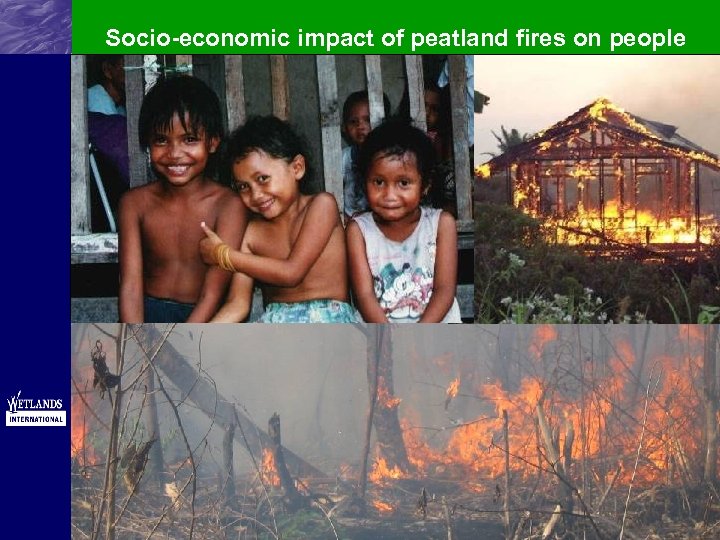 Socio-economic impact of peatland fires on people Indonesian peatland fires of 1997/98: • 2,