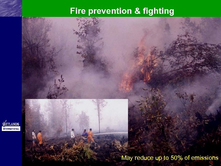 Fire prevention & fighting May reduce up to 50% of emissions 