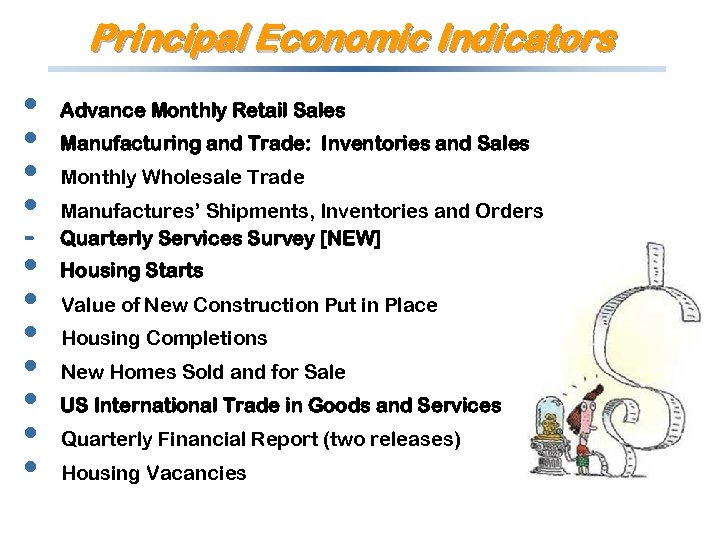 Principal Economic Indicators • • - • • Advance Monthly Retail Sales Manufacturing and