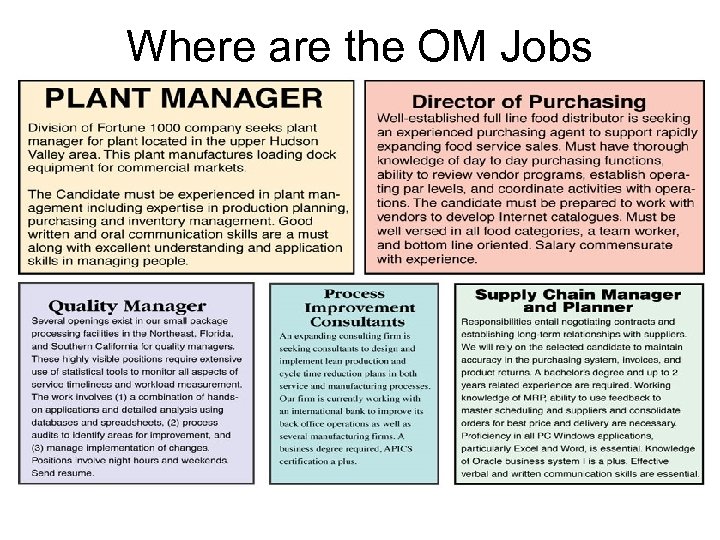 Where are the OM Jobs 