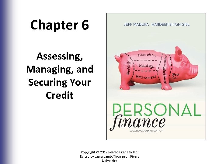 Chapter 6 Assessing, Managing, and Securing Your Credit Copyright © 2012 Pearson Canada Inc.