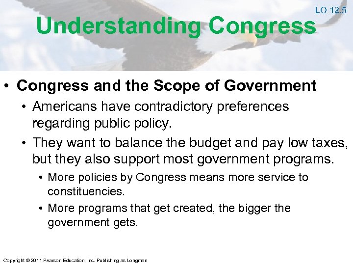 LO 12. 5 Understanding Congress • Congress and the Scope of Government • Americans