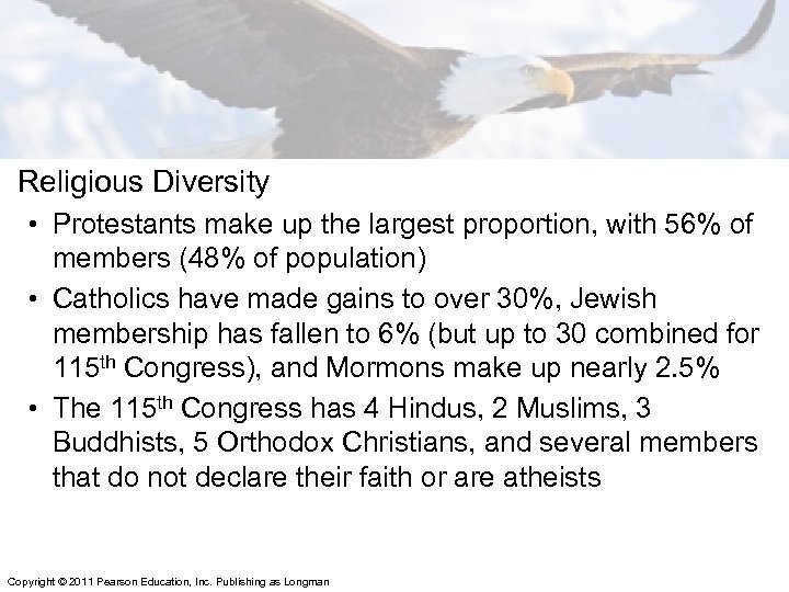 Religious Diversity • Protestants make up the largest proportion, with 56% of members (48%