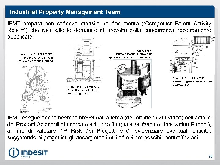 Industrial Property Management Team IPMT prepara con cadenza mensile un documento (“Competitor Patent Activity