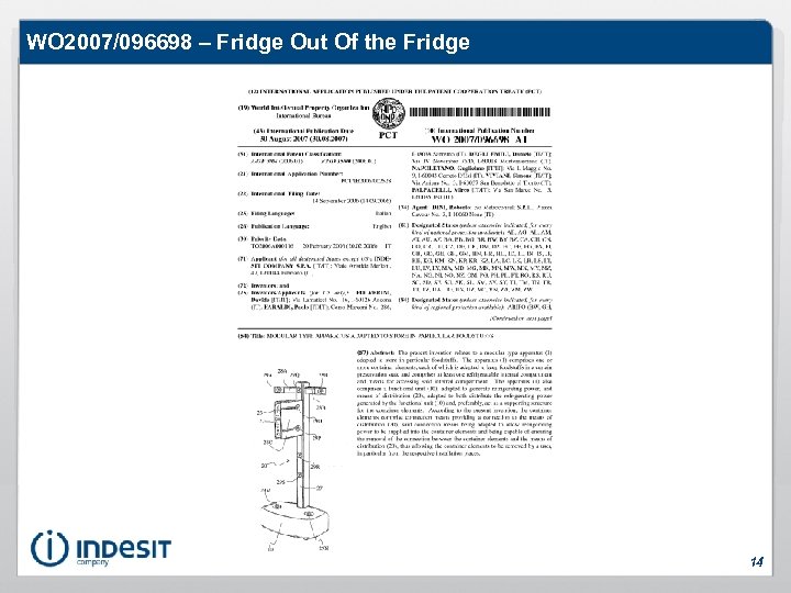 WO 2007/096698 – Fridge Out Of the Fridge 14 