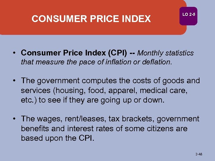 CONSUMER PRICE INDEX LO 2 -5 • Consumer Price Index (CPI) -- Monthly statistics