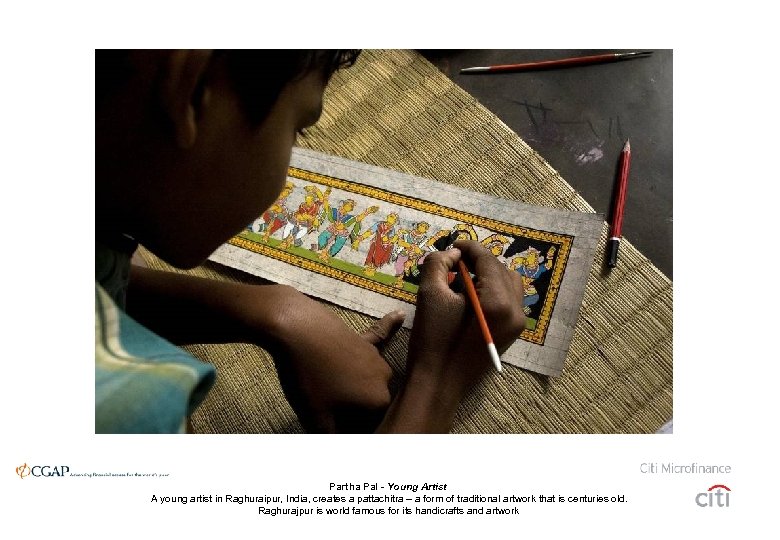 Partha Pal - Young Artist A young artist in Raghuraipur, India, creates a pattachitra