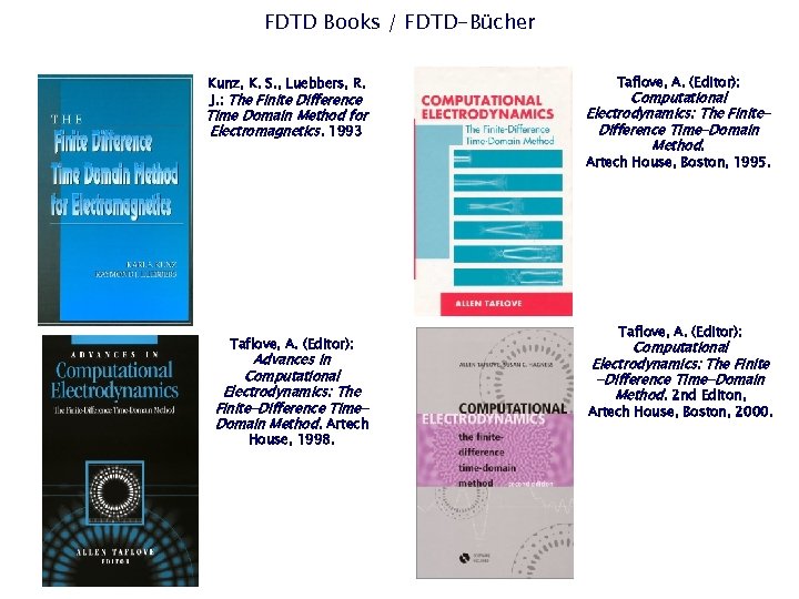 FDTD Books / FDTD-Bücher Kunz, K. S. , Luebbers, R. J. : The Finite