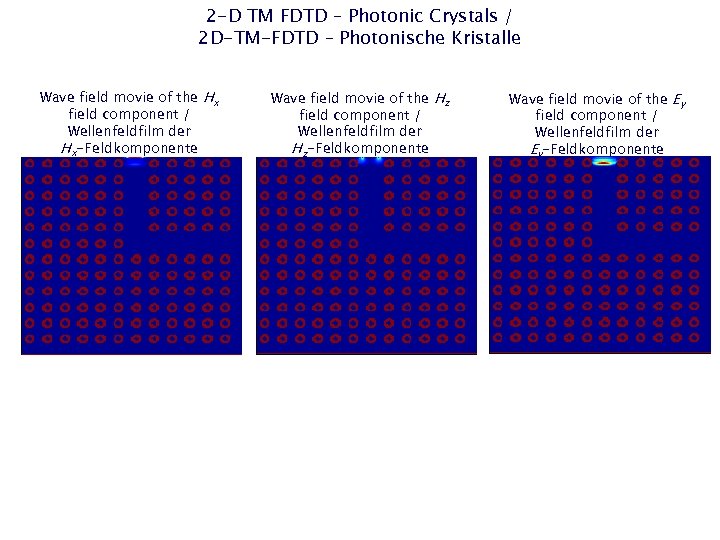 2 -D TM FDTD – Photonic Crystals / 2 D-TM-FDTD – Photonische Kristalle Wave