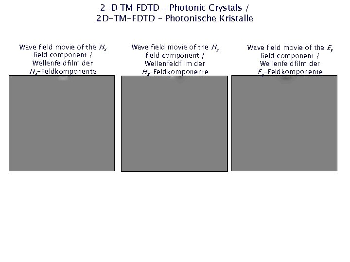 2 -D TM FDTD – Photonic Crystals / 2 D-TM-FDTD – Photonische Kristalle Wave