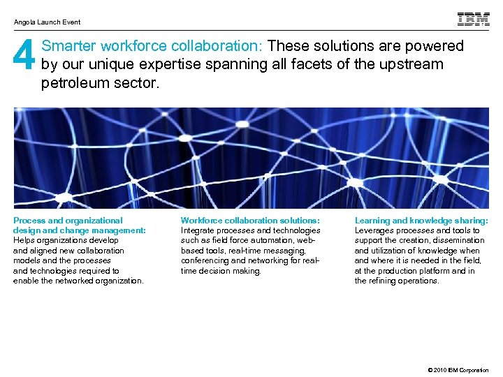 Angola Launch Event 4 Smarter workforce collaboration: These solutions are powered by our unique