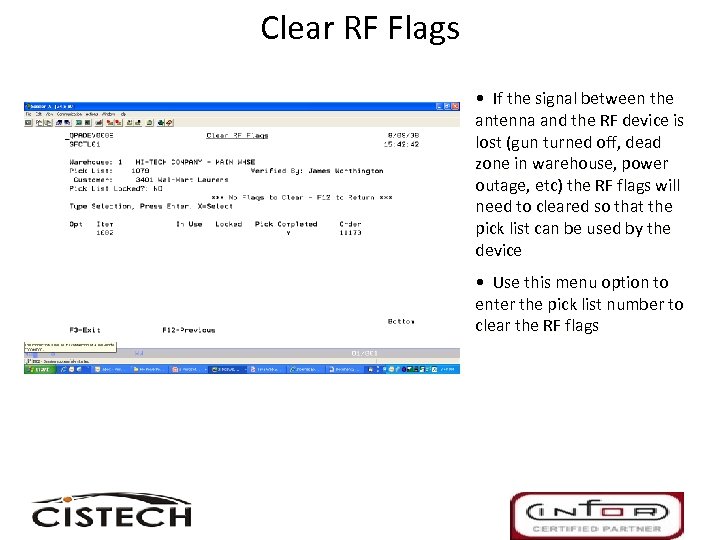 Clear RF Flags • If the signal between the antenna and the RF device