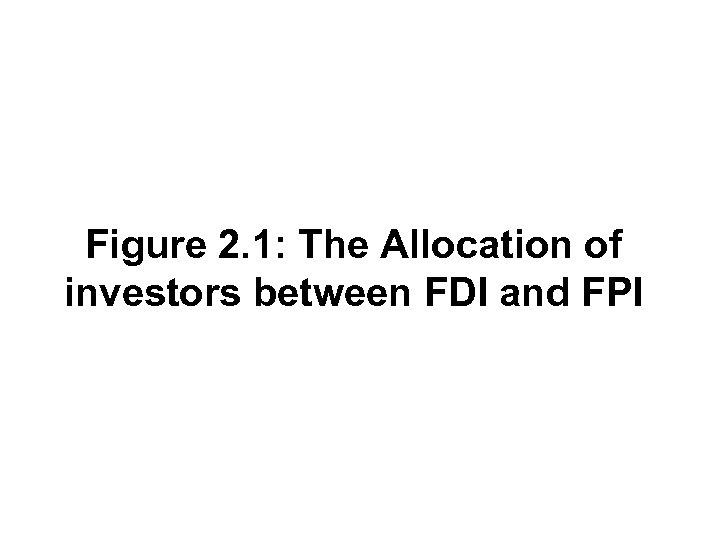 Figure 2. 1: The Allocation of investors between FDI and FPI 